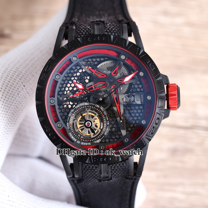 New 46mm Watch Excalibur Spider RDDBEX0817 Hollow Tourbillon Automatic Mens Watchl PVD Black Steel Case High Quality Gents Sport Watches Black Leather Rubber Strap
New 46mm Watch Excalibur Spider RDDBEX0817 Hollow Tourbillon Automatic Mens Watchl PVD Black Steel Case High Quality Gents Sport Watches Black Leather Rubber Strap