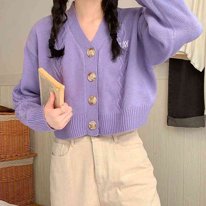 3 colors korean style autumn V neck knitted sweaters cardigan womens letter embroidery outwear coats womens (X1535) 210423, Black
3 colors korean style autumn V neck knitted sweaters cardigan womens letter embroidery outwear coats womens (X1535) 210423, Black