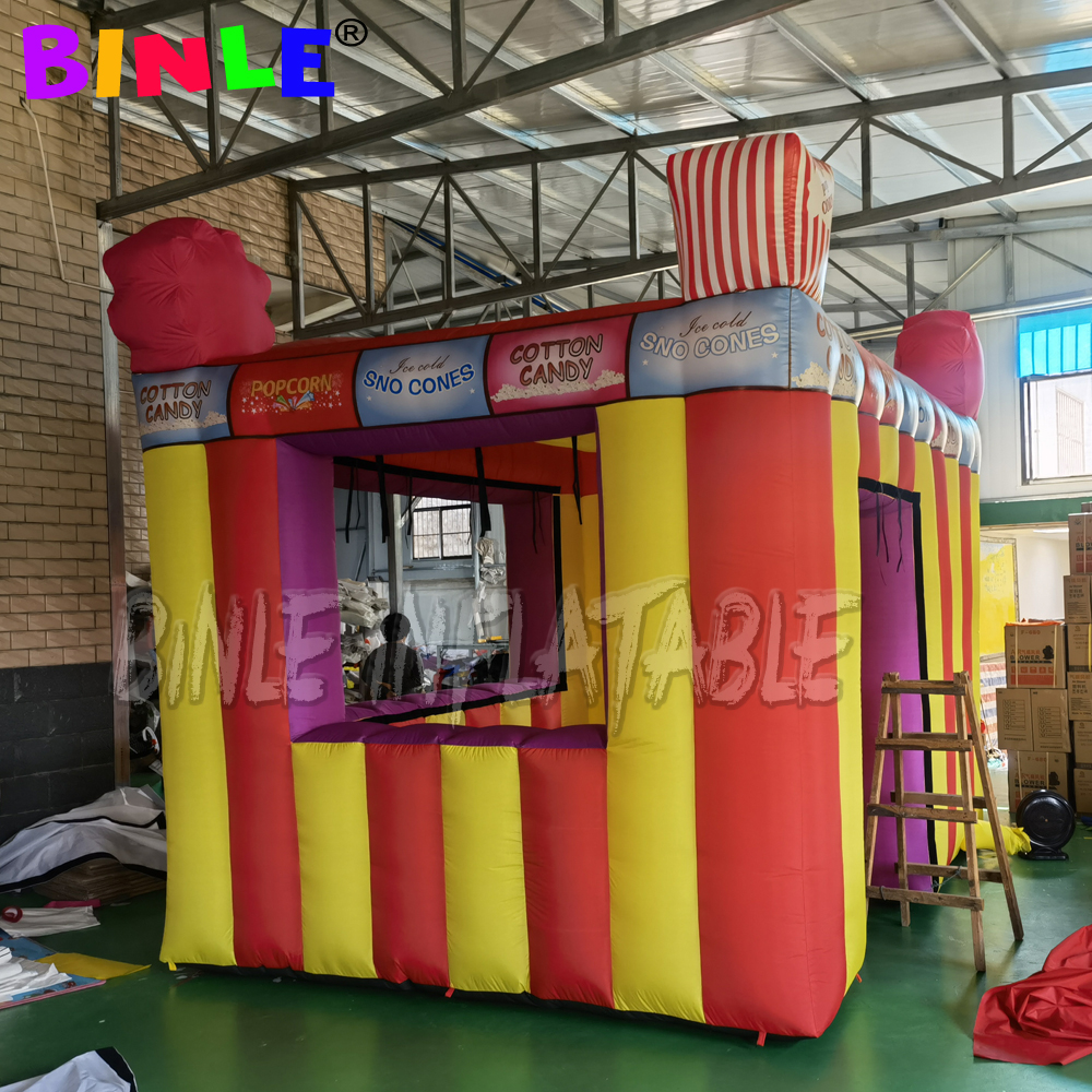 Oxford 3meters inflatable carnival treat shop with foldable curtain concession stand fast food cabin booth ticket stall