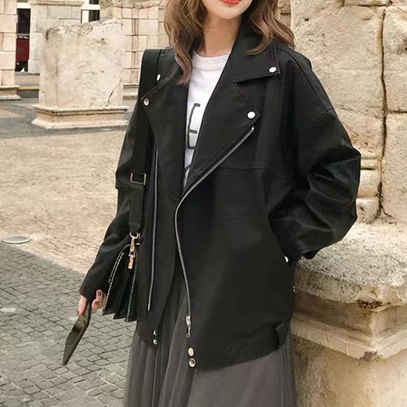 Women's Leather & Faux Casual High-Quality Pu Woman Fashion Lapel Locomotive Women Autumn Loose Street Jacket Clothes, Black
Women's Leather & Faux Casual High-Quality Pu Woman Fashion Lapel Locomotive Women Autumn Loose Street Jacket Clothes, Black