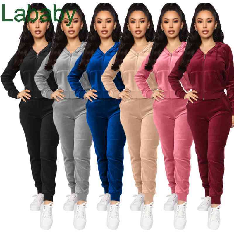 Women Velvet Tracksuits Two Pieces Set Designer Zipper Jacket Leggings Elastic Waist Sweater Hoodie Pants Suits Ladies Sportwear 6 Colours, Wine
Women Velvet Tracksuits Two Pieces Set Designer Zipper Jacket Leggings Elastic Waist Sweater Hoodie Pants Suits Ladies Sportwear 6 Colours, Wine