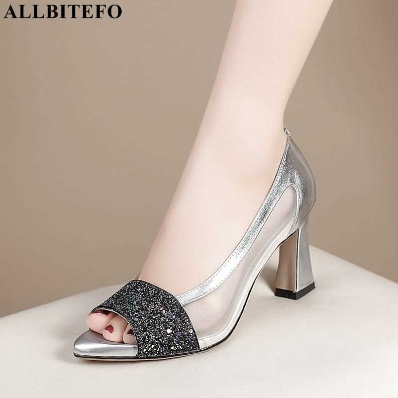 ALLBITEFO Size 34-42 open toe Breathable Shoes Bling + Genuine Leather High Heel Fashion Wedding Women Heels 210611, As picture
ALLBITEFO Size 34-42 open toe Breathable Shoes Bling + Genuine Leather High Heel Fashion Wedding Women Heels 210611, As picture