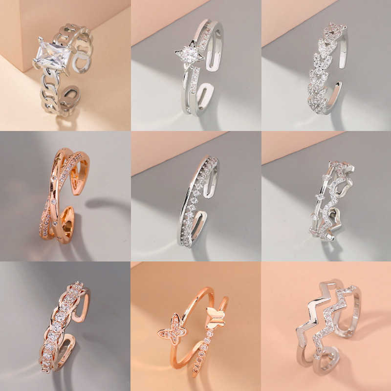 Micro Inlaid Ring With Gold Simple White Zircon Opening Adjustable Copper Rings Women Jewelry
Micro Inlaid Ring With Gold Simple White Zircon Opening Adjustable Copper Rings Women Jewelry