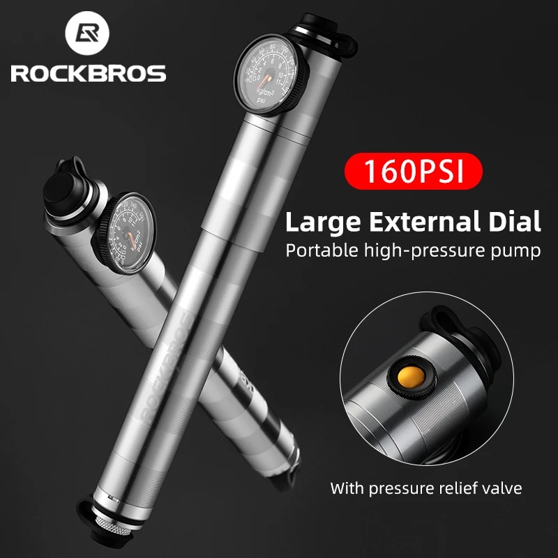 ROCKBROS Bicycle Pump with Barometer High Pressure Ultralight Mini Portable Inflator Aluminium Alloy CNC Dustproof
ROCKBROS Bicycle Pump with Barometer High Pressure Ultralight Mini Portable Inflator Aluminium Alloy CNC Dustproof