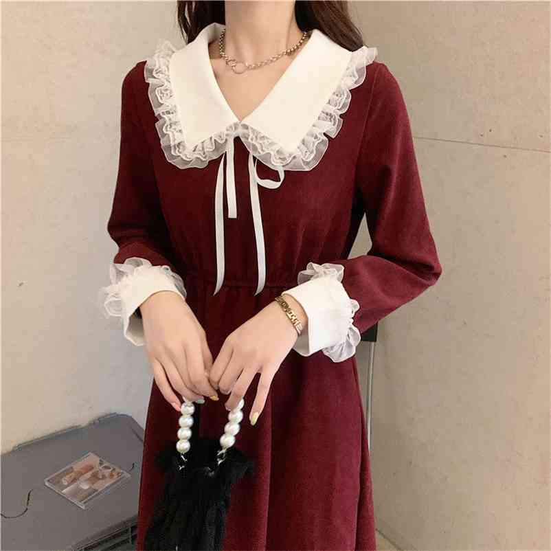 Sweet Elegant midi Dress Women autumn patchwork party female casual Lace Retro Korean Women's Clothing Autumn 210519, Black
Sweet Elegant midi Dress Women autumn patchwork party female casual Lace Retro Korean Women's Clothing Autumn 210519, Black