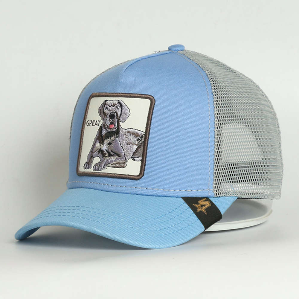Custom 5 Panel Animals Family Sky Blue Cotton Great Dog Sports Caps Embroidered Mesh Trucker Hat For Both Men Cap Women Hat, Blue;gray
Custom 5 Panel Animals Family Sky Blue Cotton Great Dog Sports Caps Embroidered Mesh Trucker Hat For Both Men Cap Women Hat, Blue;gray