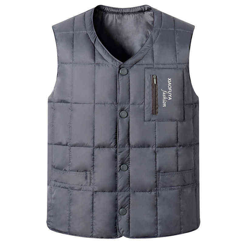 Men's Sleeveless Jacket White Duck Down Autumn Winter Lightweight Waistcoat Male Fashion Casual Puffer Vest Men Vest Coat 211104