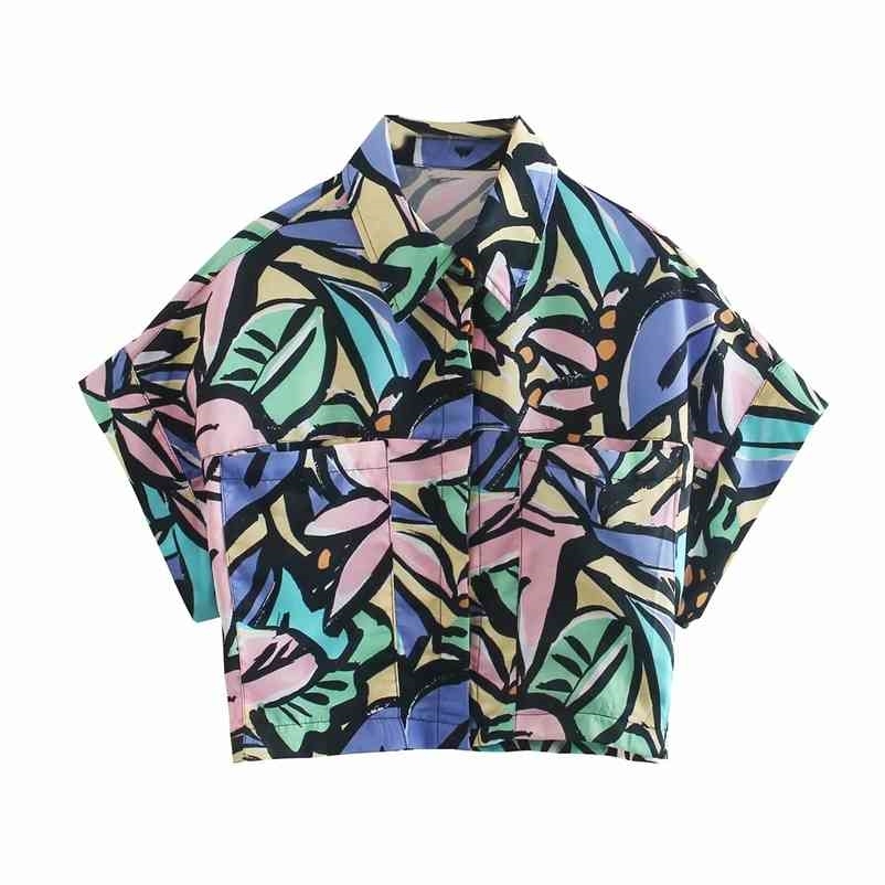 Women Impressionist Printed Tops Pockets Short Sleeve Cropped Shirt Chic Lady Fashion Casual Clothes 210517, Print
Women Impressionist Printed Tops Pockets Short Sleeve Cropped Shirt Chic Lady Fashion Casual Clothes 210517, Print