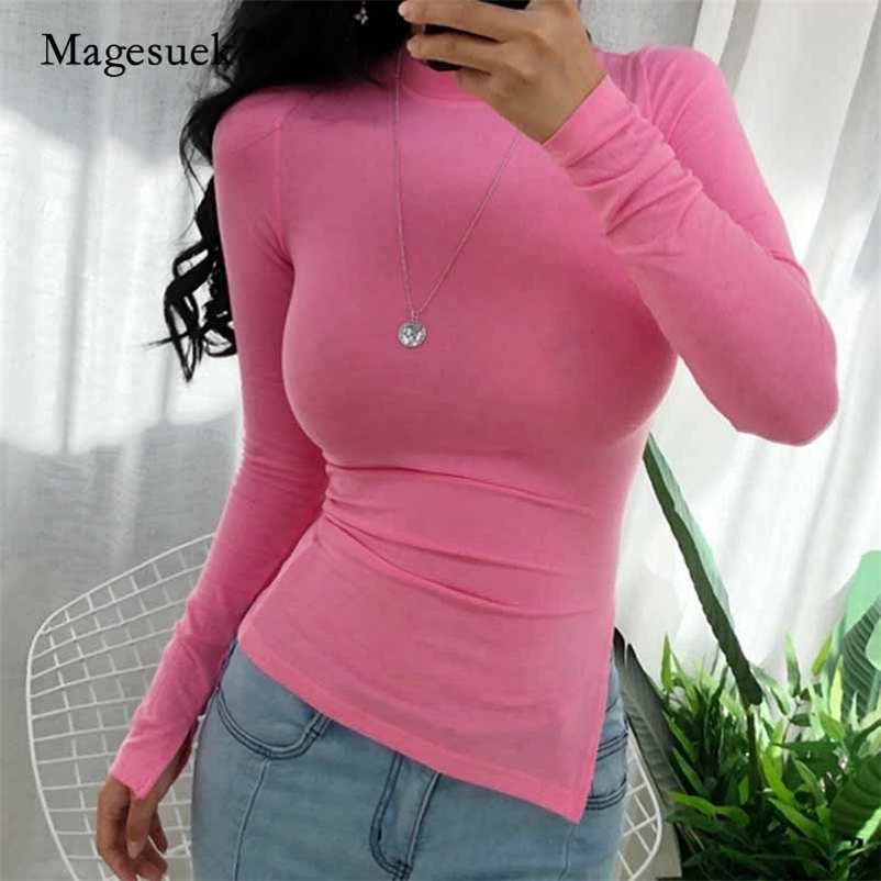 Long Sleeve O-Neck Pullover Solid Shirt Refreshing Split Ends Sexy Slim Micro-through Bottoming T-shirt Blusas Mujer 10707 210518, Black
Long Sleeve O-Neck Pullover Solid Shirt Refreshing Split Ends Sexy Slim Micro-through Bottoming T-shirt Blusas Mujer 10707 210518, Black