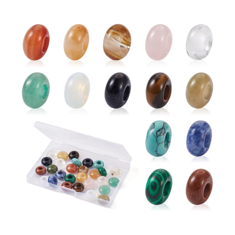 Other 28Pcs/box European Large Hole Rondelle Beads Charms Natural&Synthetic Gemstone For Bracelet Jewelry Making DIY Accessories
Other 28Pcs/box European Large Hole Rondelle Beads Charms Natural&Synthetic Gemstone For Bracelet Jewelry Making DIY Accessories