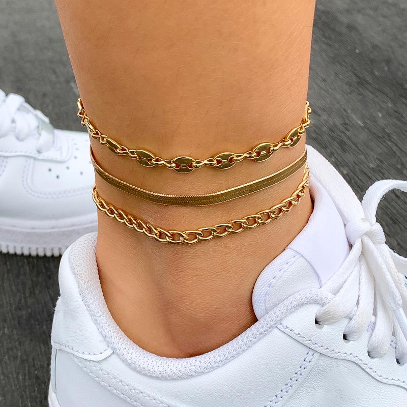Anklets IngeSight.Z Flat Blade Snake Chain Bracelets Punk Pig-Nose Set Barefoot Sandals On Foot Ankle Jewelry Gift, Red;blue
Anklets IngeSight.Z Flat Blade Snake Chain Bracelets Punk Pig-Nose Set Barefoot Sandals On Foot Ankle Jewelry Gift, Red;blue