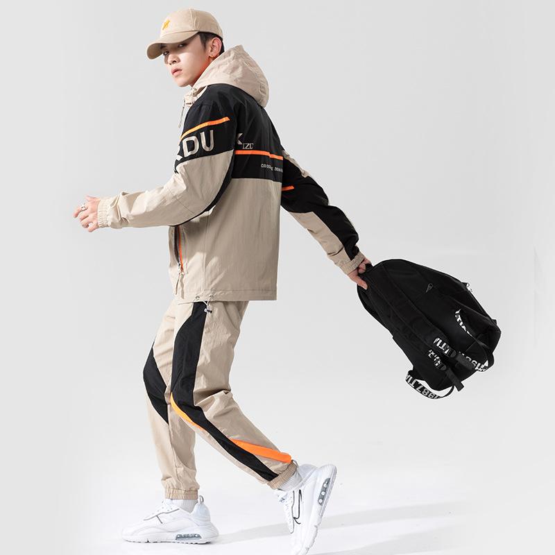 Men's Tracksuits QIWN Urban Sports Suit Spring And Autumn Casual Color Matching