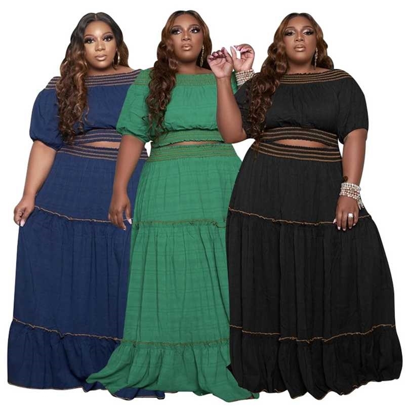 3xl 4xl Womans Plus Size Sets Sexy Dew Shoulder Short Sleeves Crop Top Two Piece Set Elegant Maxi Skirts Wholesale Drop 211029, Black
3xl 4xl Womans Plus Size Sets Sexy Dew Shoulder Short Sleeves Crop Top Two Piece Set Elegant Maxi Skirts Wholesale Drop 211029, Black