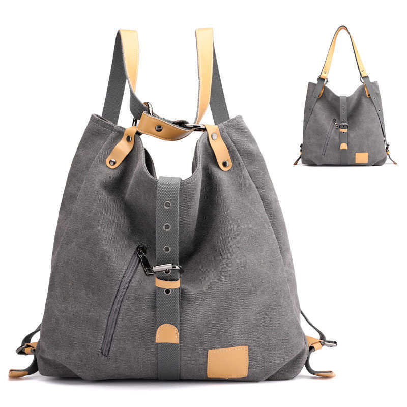 Style Women's Canvas Double Single Shoulder Multi Purpose Backpack Large Capacity Travel Handbag Fashionable Leather, Khaki
Style Women's Canvas Double Single Shoulder Multi Purpose Backpack Large Capacity Travel Handbag Fashionable Leather, Khaki