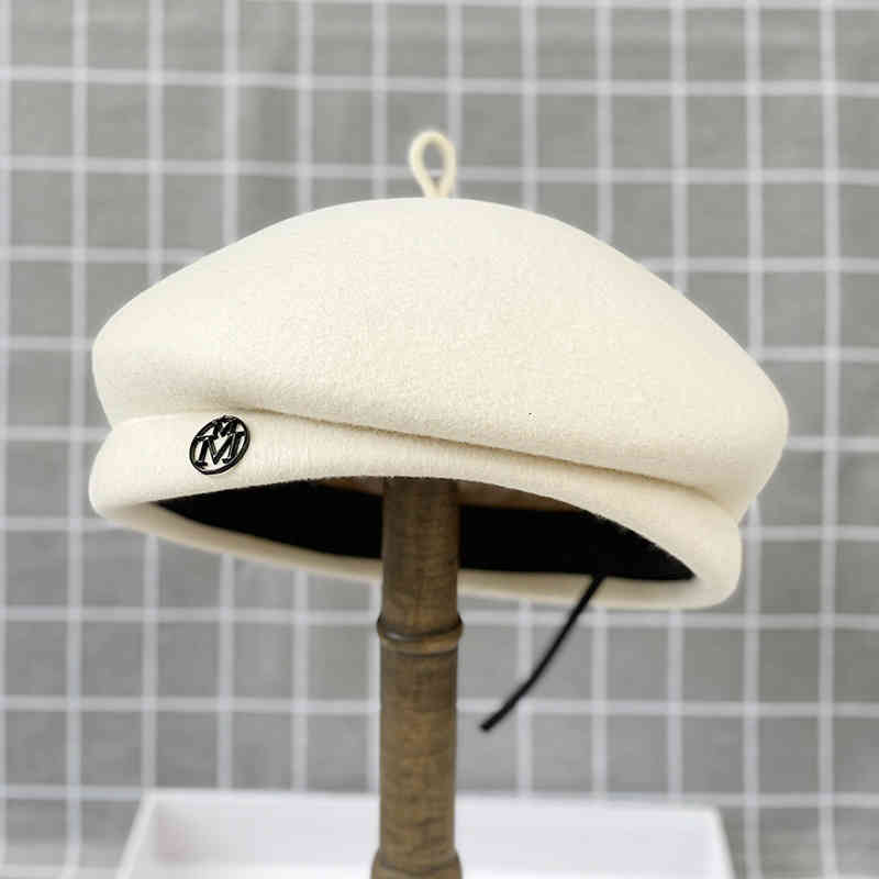 Autumn and Winter Style Celebrity Elegant Shaping Beret Female Wool Tweed Versatile Bud Painter Hat College