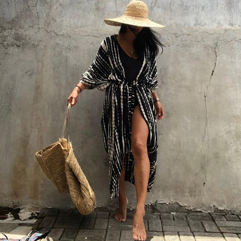 Black And White Stripe Cardigans For Women Tie Dye Cotton Kimono With Detachable Belt Versatile Effortless Loose Flowy AiryCoats Women's Tre
Black And White Stripe Cardigans For Women Tie Dye Cotton Kimono With Detachable Belt Versatile Effortless Loose Flowy AiryCoats Women's Tre