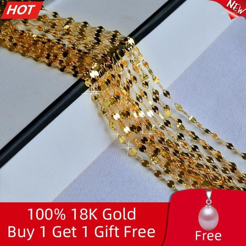 Chains Real 18k Yellow Gold Necklace 18-Inch Pure Au750 Pendant Chain For Women Fine Wedding Jewelry X320
Chains Real 18k Yellow Gold Necklace 18-Inch Pure Au750 Pendant Chain For Women Fine Wedding Jewelry X320