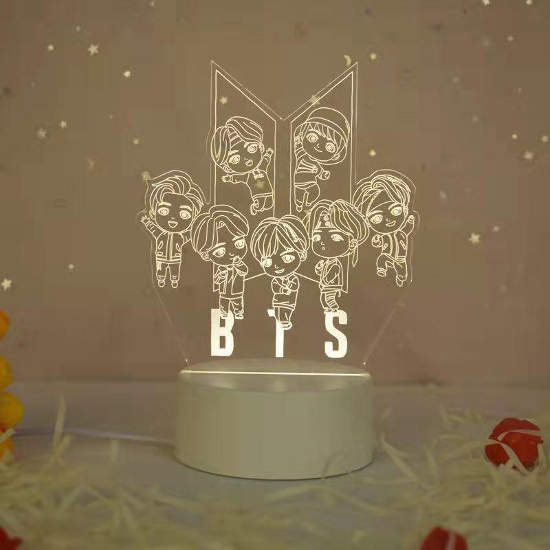 Night Lights LED Light Kpop Design USB 7 Color Changing Acrylic Table Desk Lamps For Living Room Bedroom Home Decoration Creative Gift
