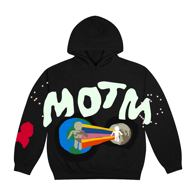 Kid Cudi x Cpfm for Motm Merch Men's and Women's Foam Rainbow Earth Hoodie, Black