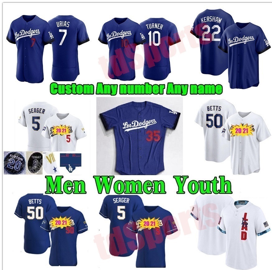 Los Angeles Men Women kids 2021 All-Star Game Dodgers Baseball Jerseys Cody Bellinger Justin Turner Clayton Kershaw Walker Buehler Mookie Betts Enrique Hernandez, As shown in illustration
Los Angeles Men Women kids 2021 All-Star Game Dodgers Baseball Jerseys Cody Bellinger Justin Turner Clayton Kershaw Walker Buehler Mookie Betts Enrique Hernandez, As shown in illustration
