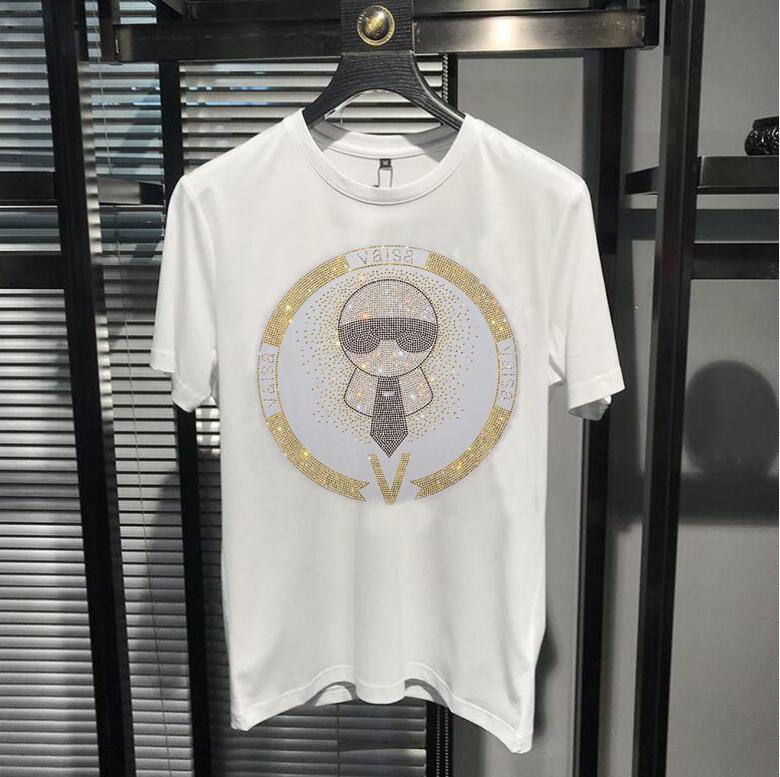 Men's T-Shirts Male Brand Tshrit Rhinestones Designer Hip Hop Men Drill TSHIRTS Drop