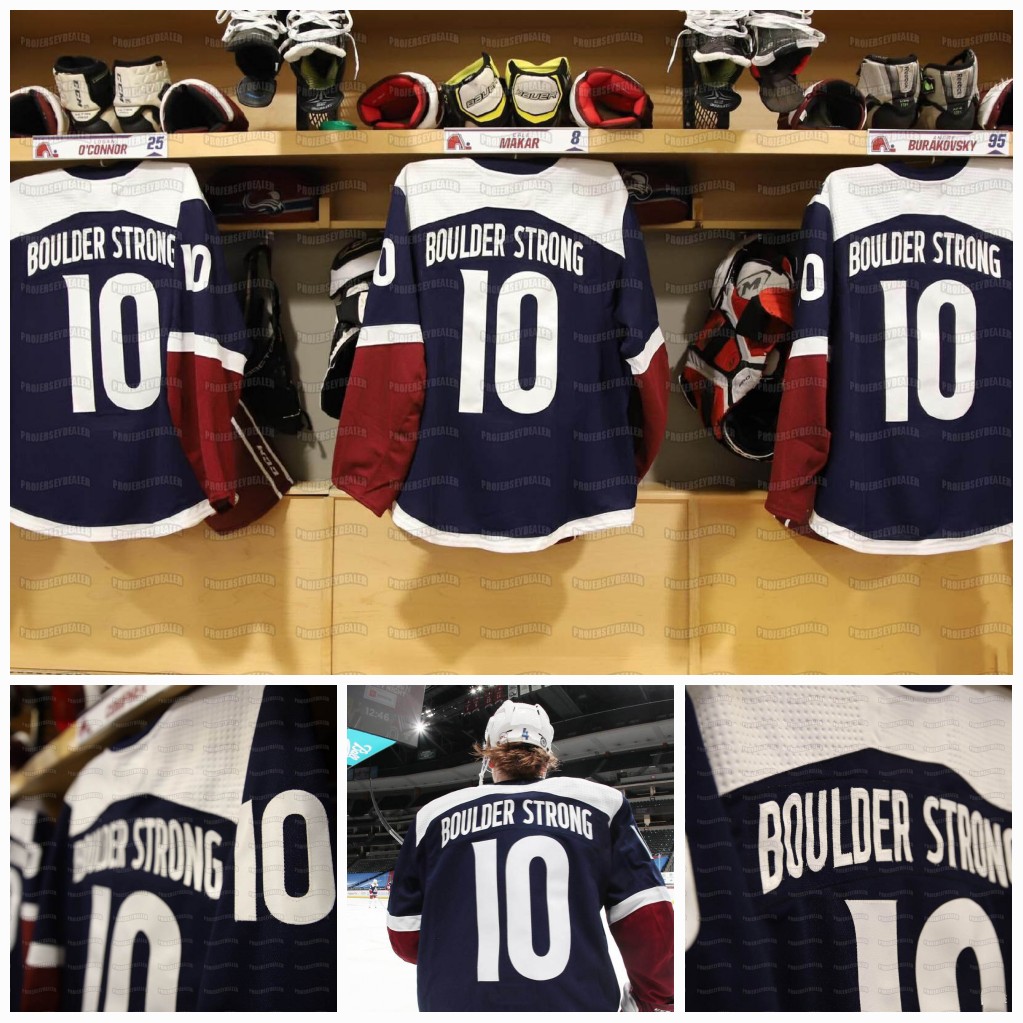 Nathan MacKinnon Colorado Avalanche 2021 Boulder Strong Jersey Cale Makar Mikko Rantanen Gabriel Landeskog Girard Bowen Byram Kadri Sakic, Black;red
Nathan MacKinnon Colorado Avalanche 2021 Boulder Strong Jersey Cale Makar Mikko Rantanen Gabriel Landeskog Girard Bowen Byram Kadri Sakic, Black;red