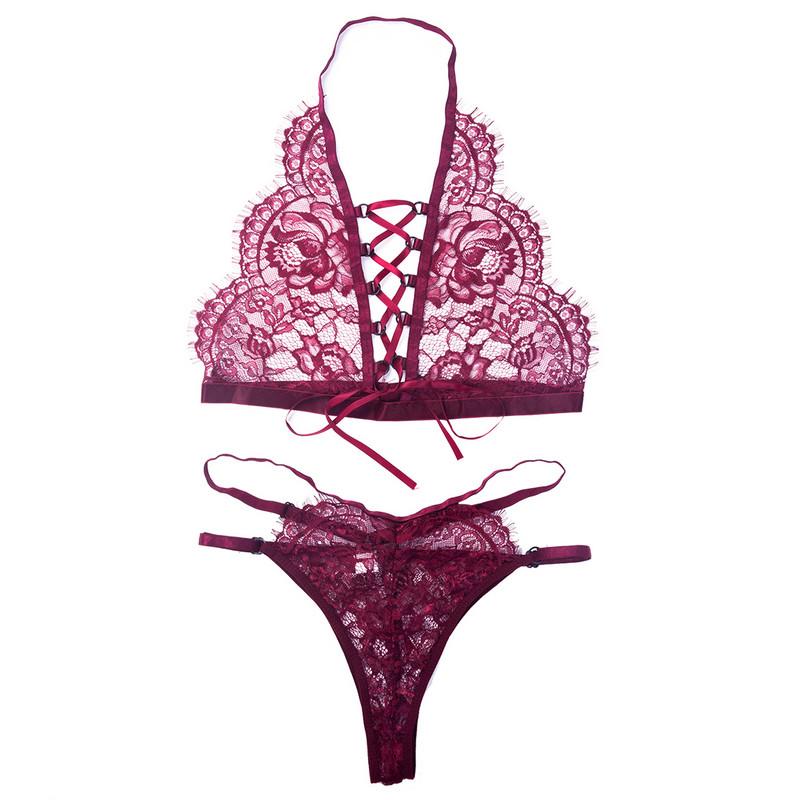 Bras Sets 2pcs Transparent Women Bra Set Lace Lingerie Sexy Erotic Flowers Wine Red Seamless Underwear Brief
Bras Sets 2pcs Transparent Women Bra Set Lace Lingerie Sexy Erotic Flowers Wine Red Seamless Underwear Brief