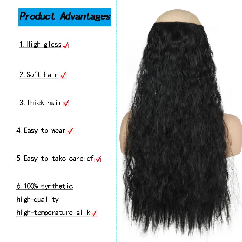 Synthetic Wigs LISI GIRL 5 Clips Hair Long Straight Clip In False Black Pieces For Women