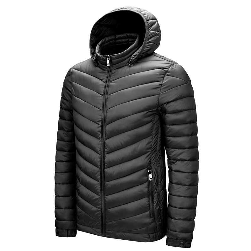 DARPHINKASA Men Winter Parka Coat Jacket Waterproof Hooded Hat Detachable Jacket Men Solid Color Ultra Light Women Parka Coat 210818