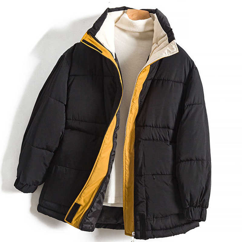 Yedinas Winter Coat Women Ladies Jackets And Coats Korean Style Long Sleeve Warm Parka Femme Loose Casual Patchwork Fashion 210527