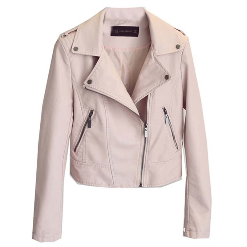 Spring Autumn Ladies Leather Jackets Women Slim Long Sleeve Pink Short Pu Coats Vintage Bikers Moto Jacket 210602
Spring Autumn Ladies Leather Jackets Women Slim Long Sleeve Pink Short Pu Coats Vintage Bikers Moto Jacket 210602