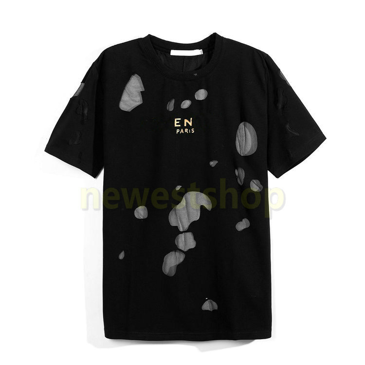 2021 Spring Summer Europe Paris Vintage Golden black Letters Print t shirt fashion Big Broken Holes Tshirt Men Womens T Shirt Cotton Tee Top, White;black
2021 Spring Summer Europe Paris Vintage Golden black Letters Print t shirt fashion Big Broken Holes Tshirt Men Womens T Shirt Cotton Tee Top, White;black