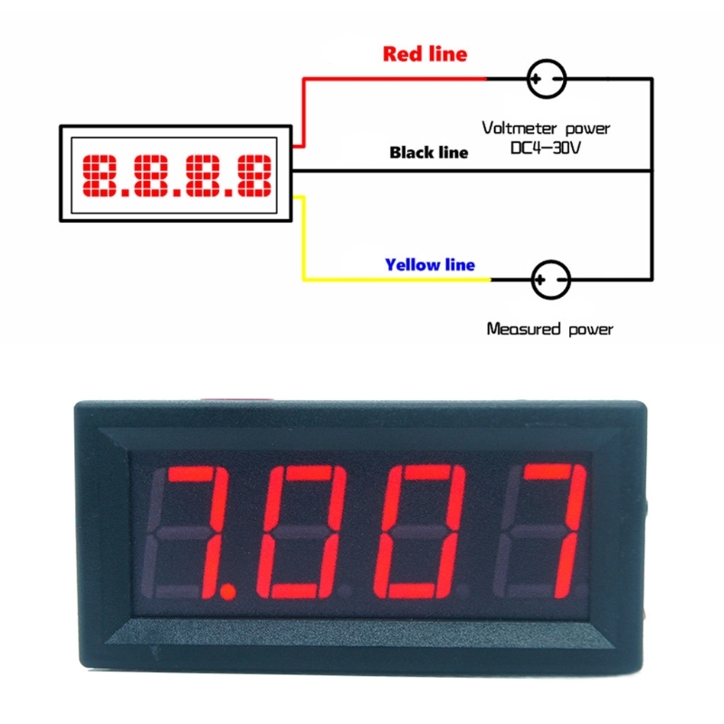 Dc 0-99.99V (100V) 4-digits 0.56 Inch Digital Voltmeter 3 Wired Voltage Panel Meter 83XA