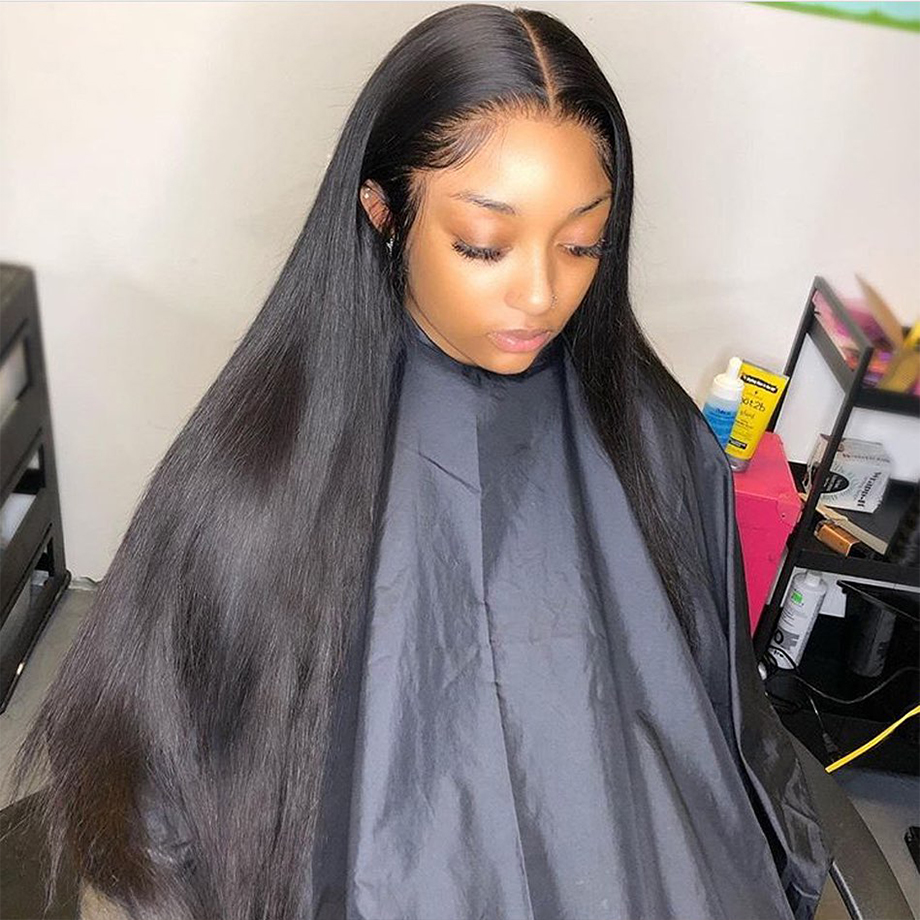 30 Inch Straight HD Lace Front Wig 13x4 PreDrawn High Density Brazilian Straight Human Hair Wig Women039s Seamless Natural Hai