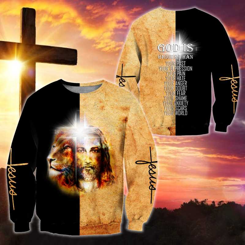 Men's Hoodies & Sweatshirts Fall For Jesus He Never Leaves Lion Belief Casual Hoodie Spring Unisex 3D Printed Zipper Pullover Men/Women's Sw