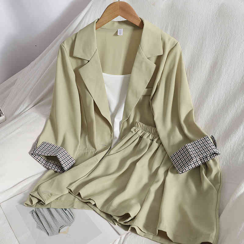 Spring Summer Fashion Plaid Roll Sleeve Temperament Cardigan Suit Coat + Shorts Suspender Two Piece Set SK043 210525, Black
Spring Summer Fashion Plaid Roll Sleeve Temperament Cardigan Suit Coat + Shorts Suspender Two Piece Set SK043 210525, Black