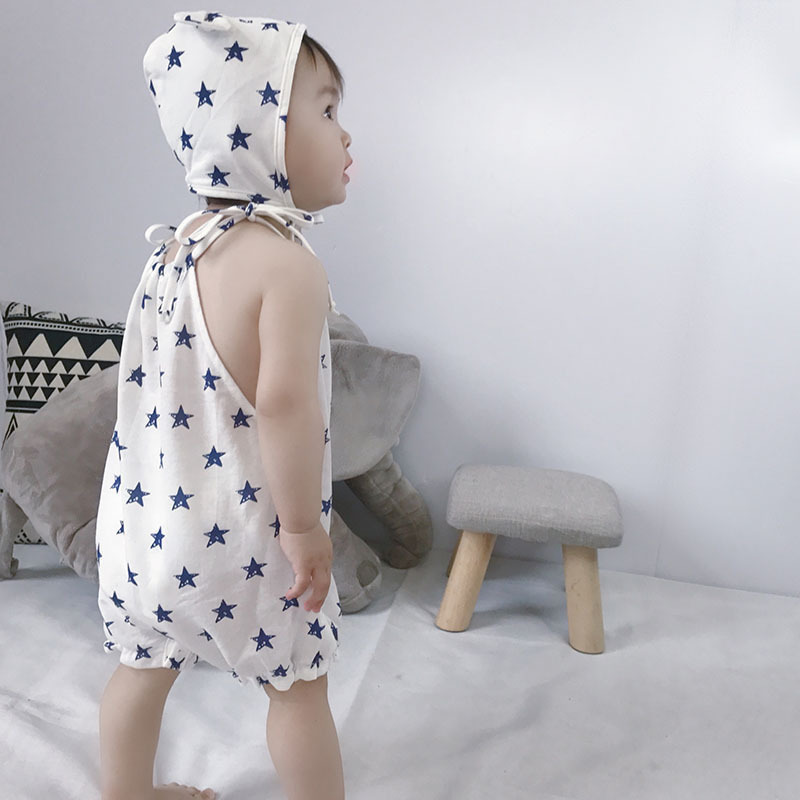 Baby Clothing Set Korean Style Boys Jumpsuits Summer Flower Toddler Girls Clothes Cute Tee Shorts And Hat 210429