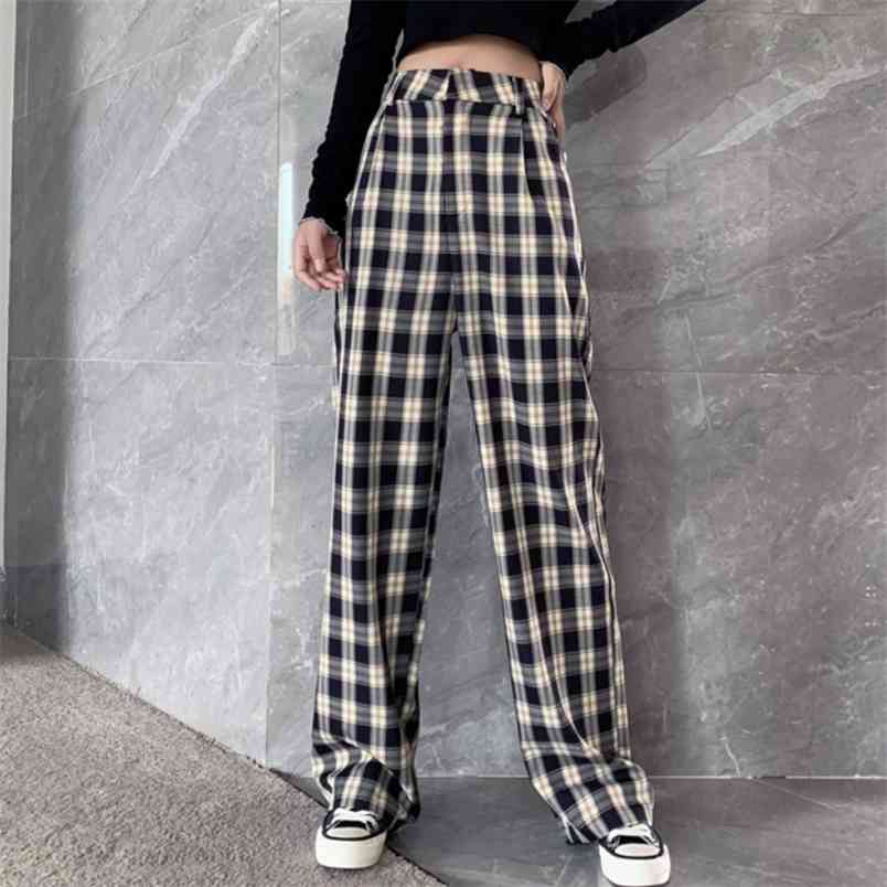 Vintage Elegant Plaid Women Casual Long Pants Street Korean Fashion High Waist Straight Wide Leg Pant 210519, Photo color
Vintage Elegant Plaid Women Casual Long Pants Street Korean Fashion High Waist Straight Wide Leg Pant 210519, Photo color