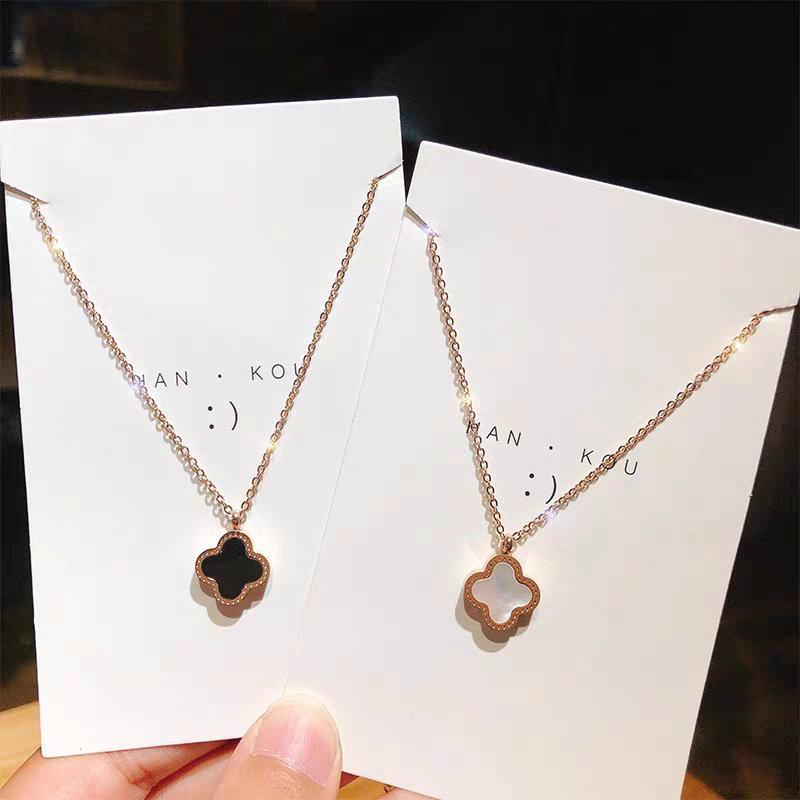 Pendant Necklaces Stainless Steel Jewelry Double-Sided Simple Four-Leaf Clover For Women Trendy Classic Shell Choker Accessories, Silver
Pendant Necklaces Stainless Steel Jewelry Double-Sided Simple Four-Leaf Clover For Women Trendy Classic Shell Choker Accessories, Silver
