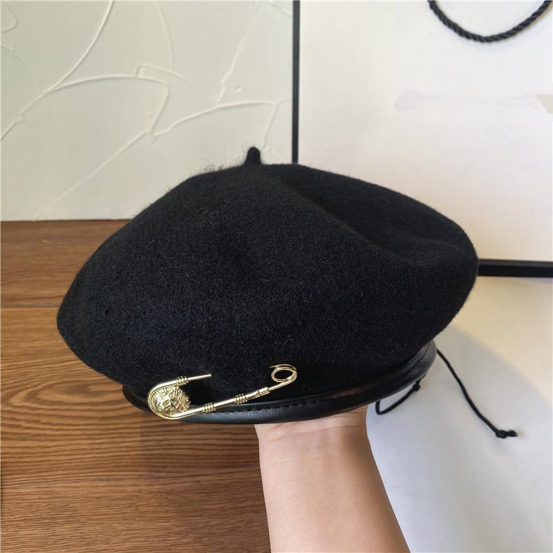 Berets 202112-weimin Spring Autumn Wool Pu Brim Fashion Metal Pin Lady Beret Hat Women Leisure Painter, Black
Berets 202112-weimin Spring Autumn Wool Pu Brim Fashion Metal Pin Lady Beret Hat Women Leisure Painter, Black
