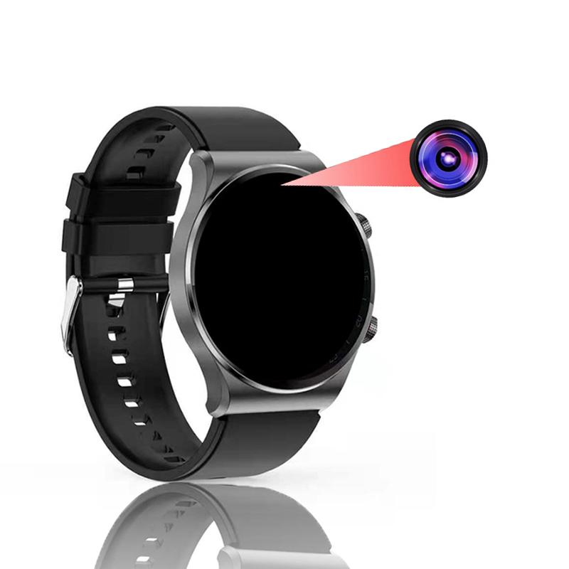 Mini Cameras Luxury Metal Invisiable 1080P Camera Smart Watch Fitness Tracker Wristband Audio Voice Recorder Video Sport DV DVR