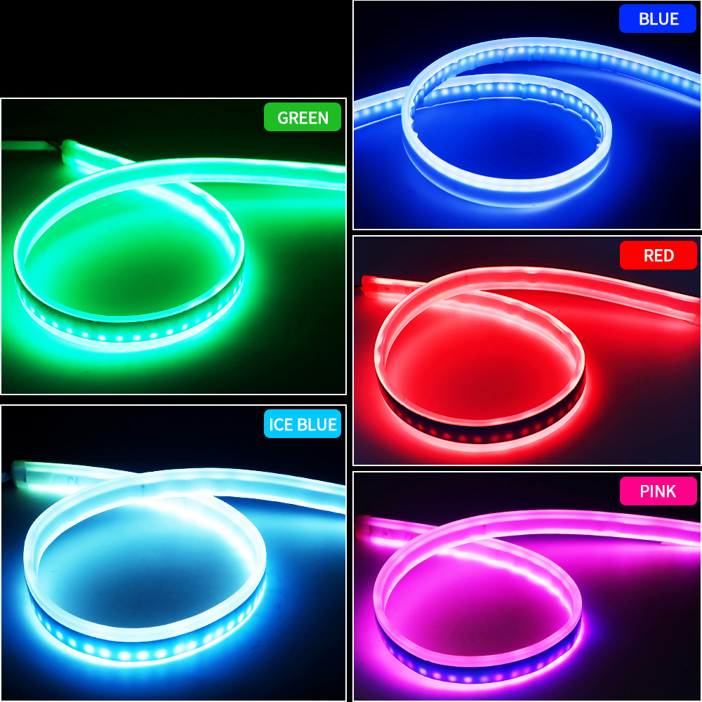 2PCS DRL Car Daytime Running Light LED Flexible Waterproof Strip 30CM 45CM 60CM Auto Headlights Turn Signal Decorative Lamp 12V