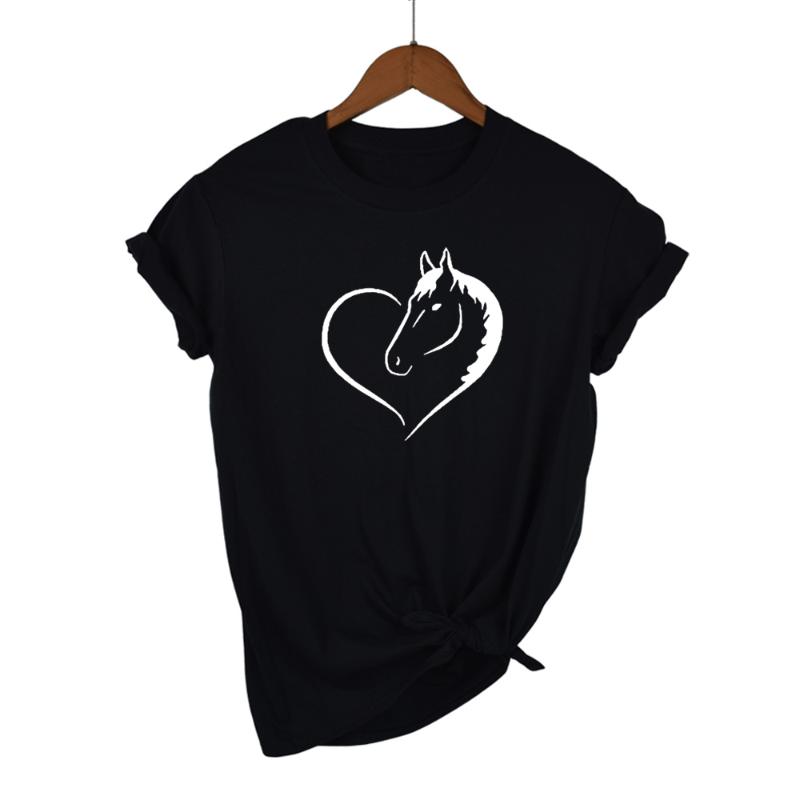 Women's T-Shirt LOVE HEART HORSE Printed T Shirt Women Short Sleeves Fashion Streetwear Tee Female Harauku Clothes Drop Ship, Black
Women's T-Shirt LOVE HEART HORSE Printed T Shirt Women Short Sleeves Fashion Streetwear Tee Female Harauku Clothes Drop Ship, Black