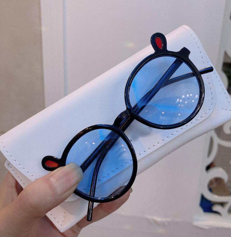 summer Trendy children's travel, cycling sunglasses fashion cute ears round frame glasses transparent cartoon kid boy girl Ski mountaineer beache