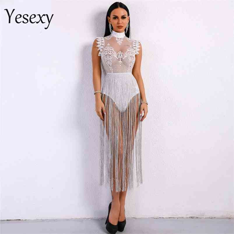 Yesexy Sexy Women Tassel Playsuit Overalls High Neck Sleeveless Lace See Through Glitter Tassel Bodysuit VR8901 210720, Black
Yesexy Sexy Women Tassel Playsuit Overalls High Neck Sleeveless Lace See Through Glitter Tassel Bodysuit VR8901 210720, Black