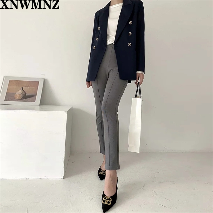 women TOP QUALITY Fashion Designer Blazer Jacket Women's Double Breasted Metal Buttons Outer 210520, Navy blue
women TOP QUALITY Fashion Designer Blazer Jacket Women's Double Breasted Metal Buttons Outer 210520, Navy blue