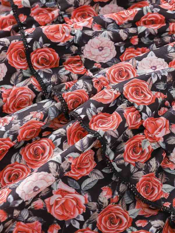 Baby Allover Floral Frill Trim Shirred Dress SHE