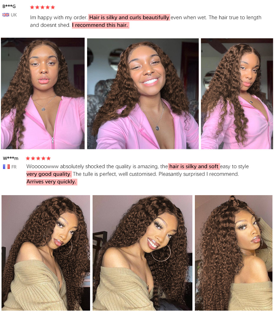 Kinky Curly 360 Lace Frontal Brazilian Wigs For Black Women Brown Deep Wave Synthetic Wig With Baby Hair Blenched Knots