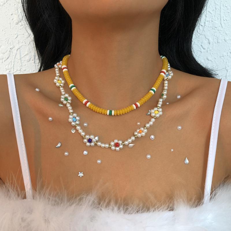 Chokers Ethnic Flower Necklace Women Girl Choker Resin Imitation Pearl Exaggerated Colorful Beaded Charm Clavicle Necklaces Jewelry Gift
Chokers Ethnic Flower Necklace Women Girl Choker Resin Imitation Pearl Exaggerated Colorful Beaded Charm Clavicle Necklaces Jewelry Gift