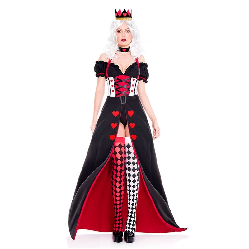 Halloween Cosplay Princess Queen Alice in Wonderland queen of hearts dress, Black;red
Halloween Cosplay Princess Queen Alice in Wonderland queen of hearts dress, Black;red